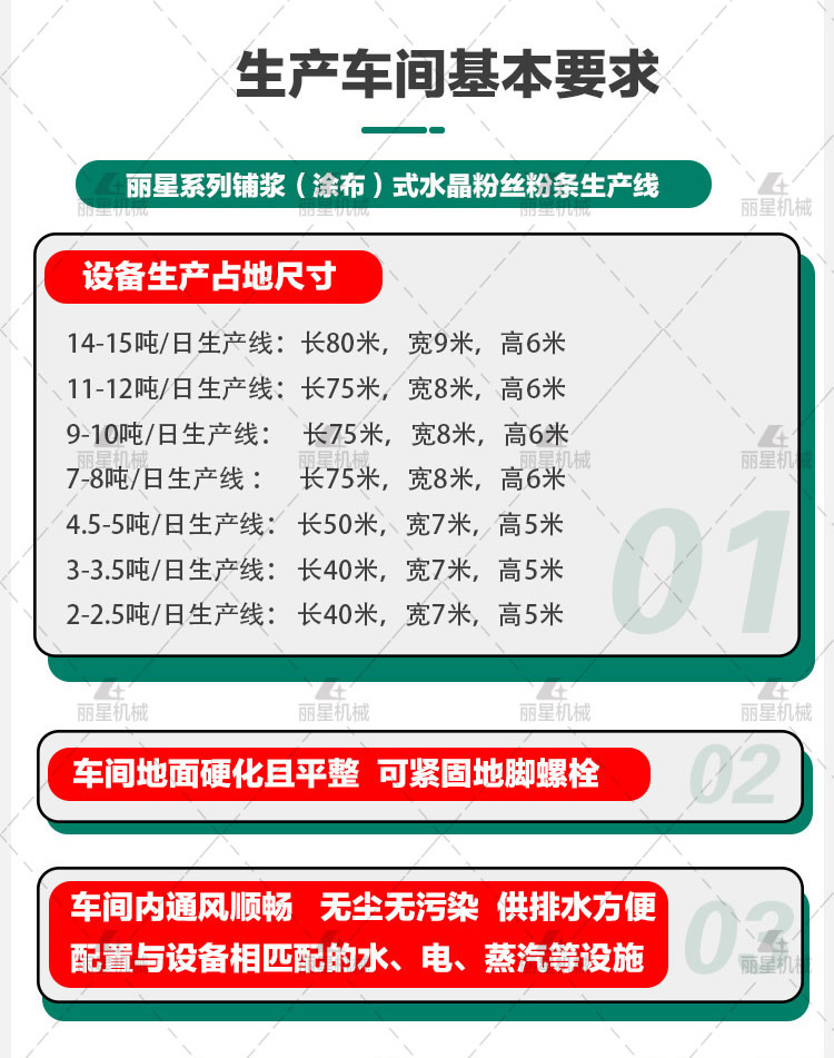 粉丝粉条生产线车间要求